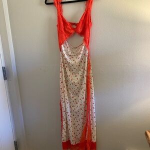 FP Floral Dress with Red Accents